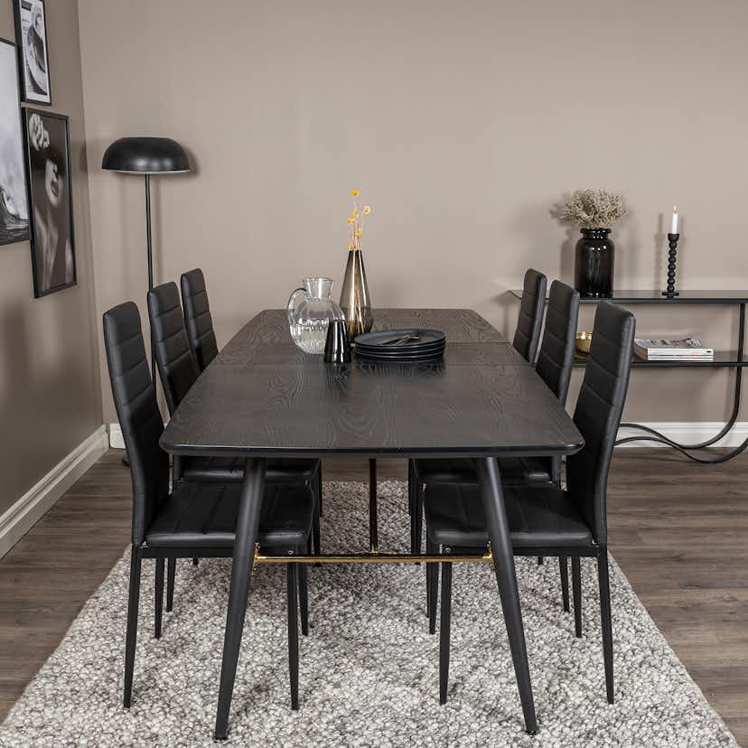 Matgrupp Venture Home Gold med 6 Slim Stolar