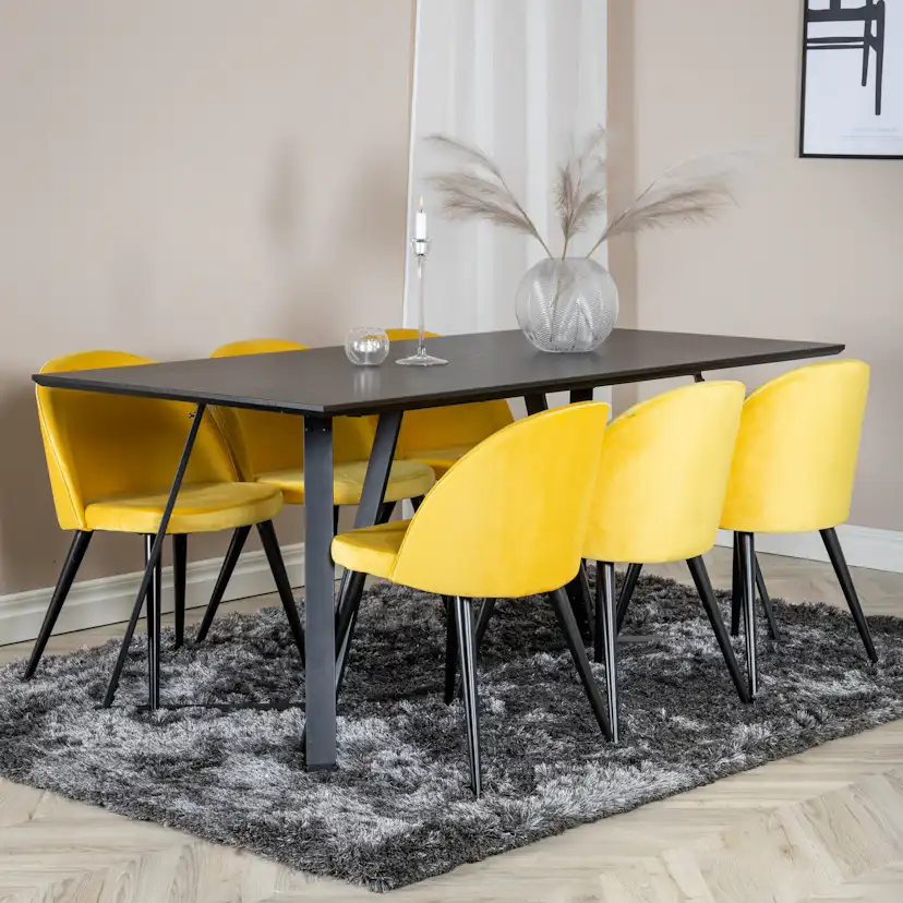 Matgrupp Venture Home Madde med 6 Valentina Stolar Sammmet