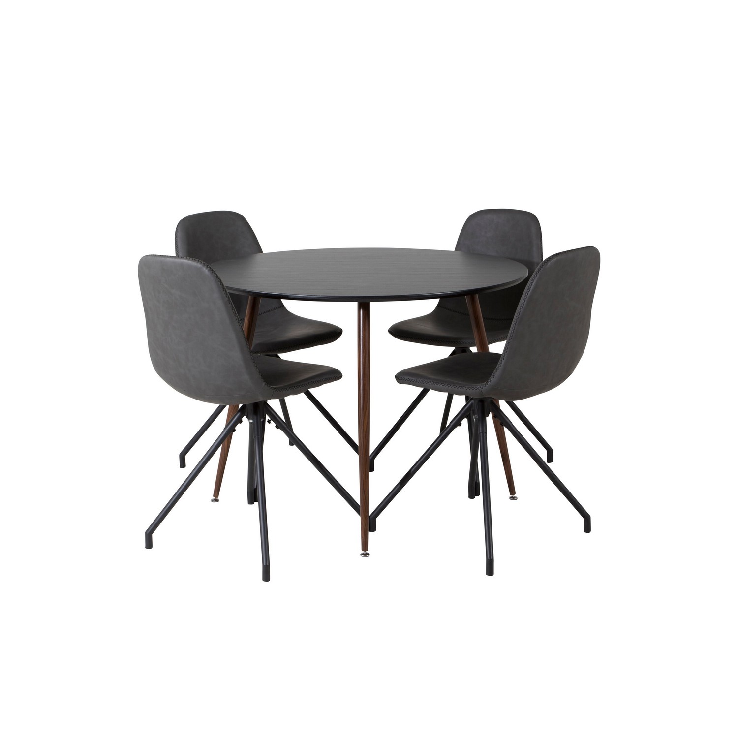 Matgrupp Venture Home Plake med 4 Pobbie Stolar Design med Snurrfunktion Konstläder