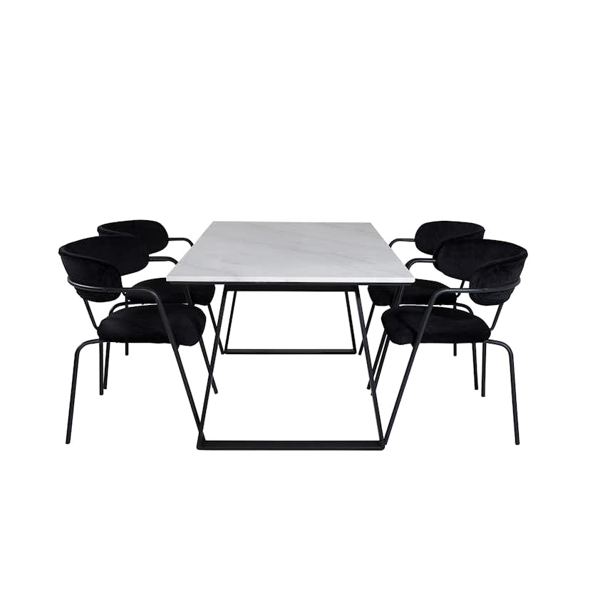 Matgrupp Venture Home Estelle 140 med 4 Aris Stolar