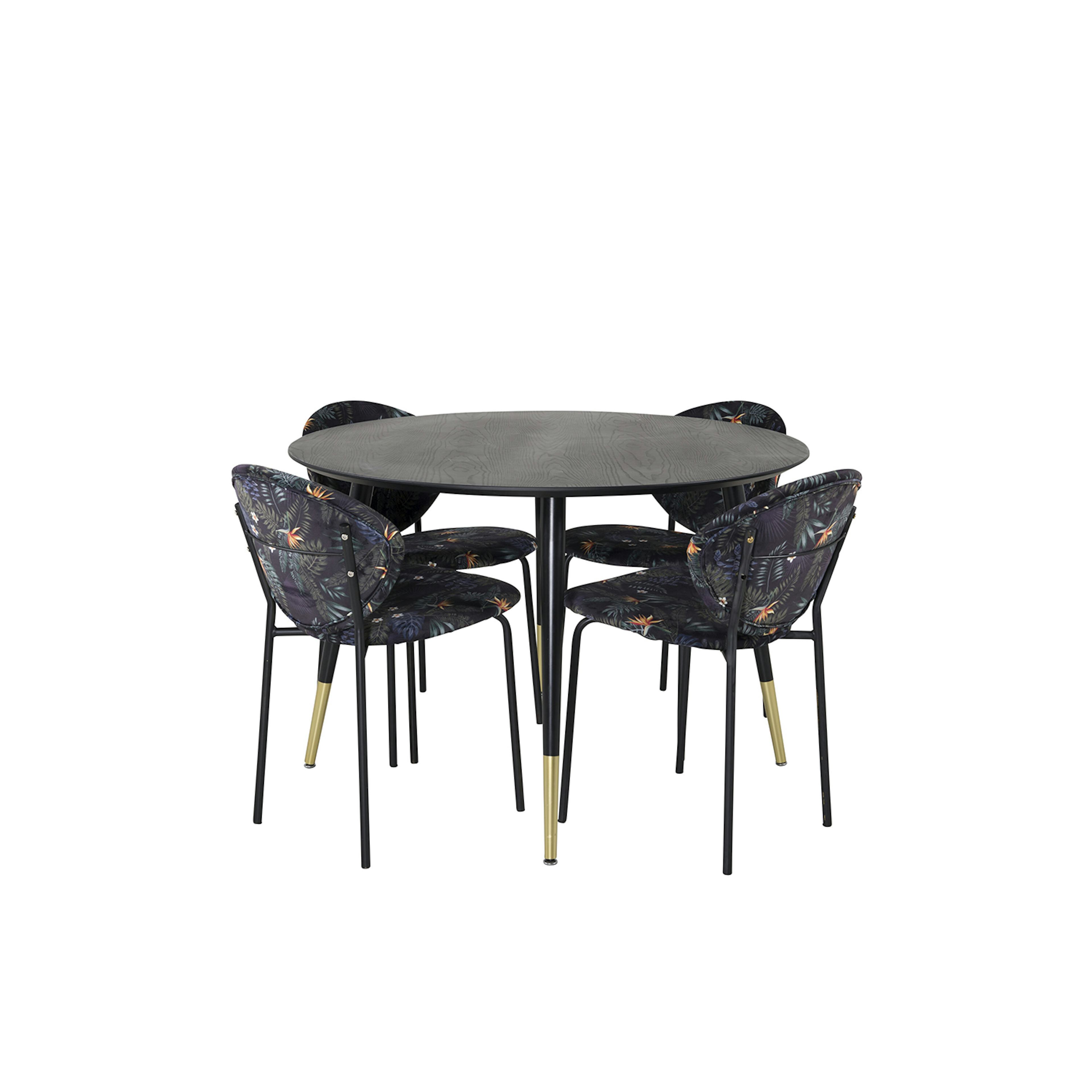 Matgrupp Venture Home Disa Rund med 4 Valor Stolar