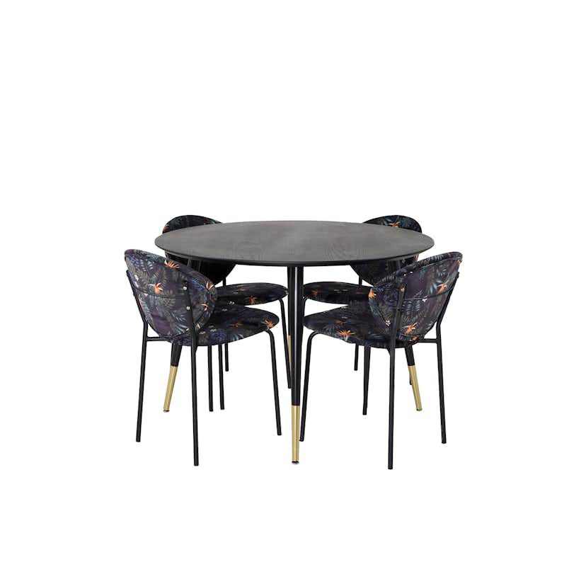 Matgrupp Venture Home Disa Rund med 4 Valor Stolar