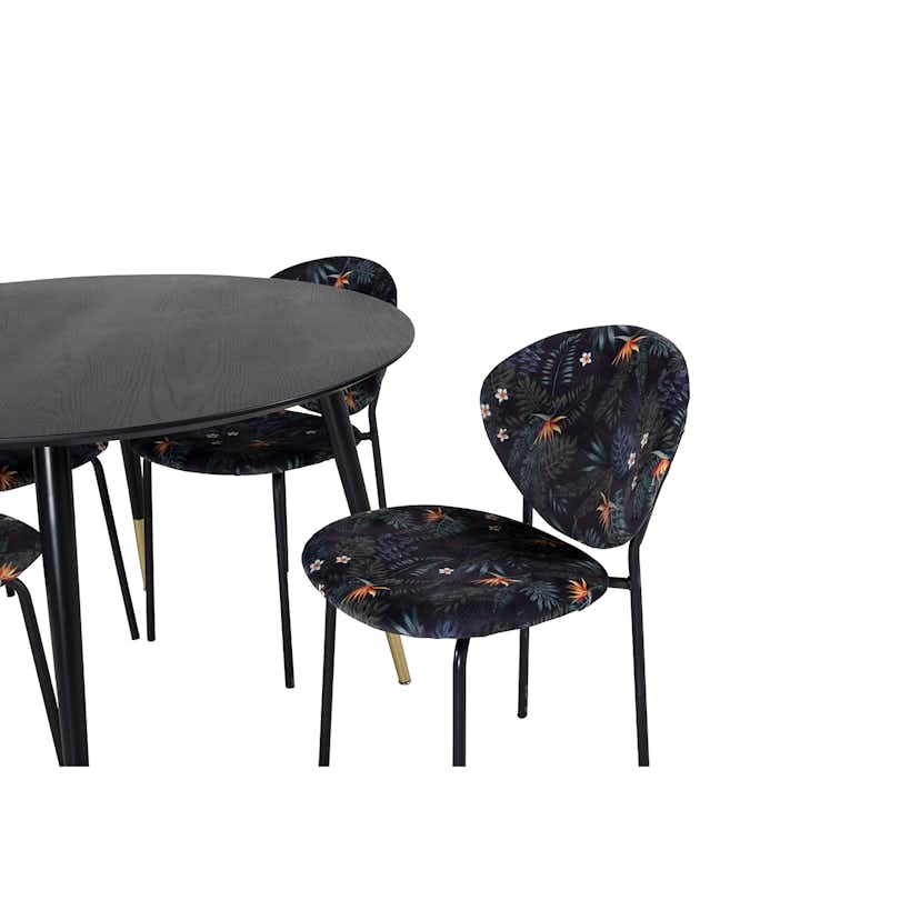 Matgrupp Venture Home Disa Rund med 4 Valor Stolar