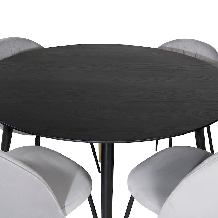 Matgrupp Venture Home Dipp Ø115 cm med 4 Wrinkles Stolar