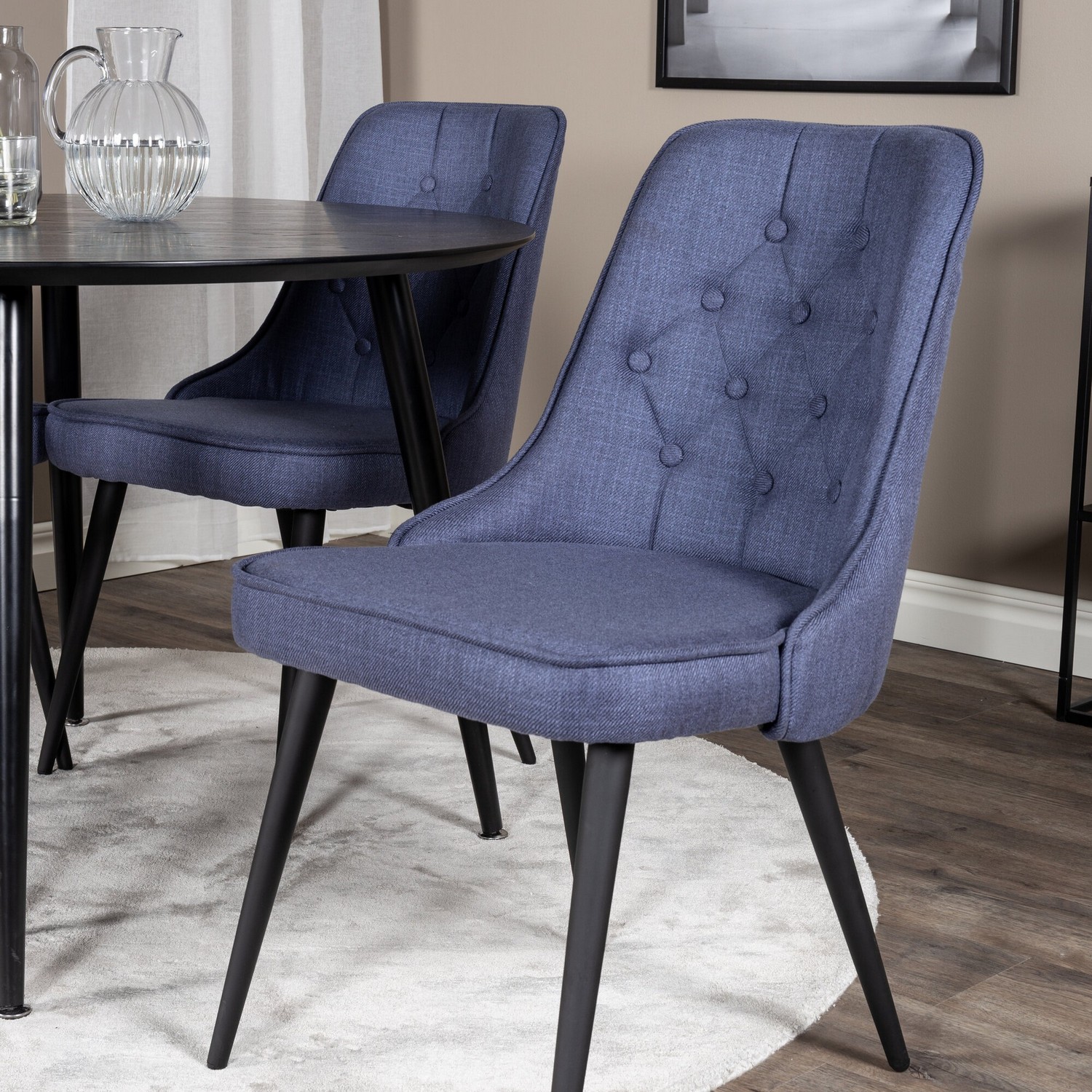 Matgrupp Venture Home Disa Rund med 4 Vera Stolar Polyestertyg