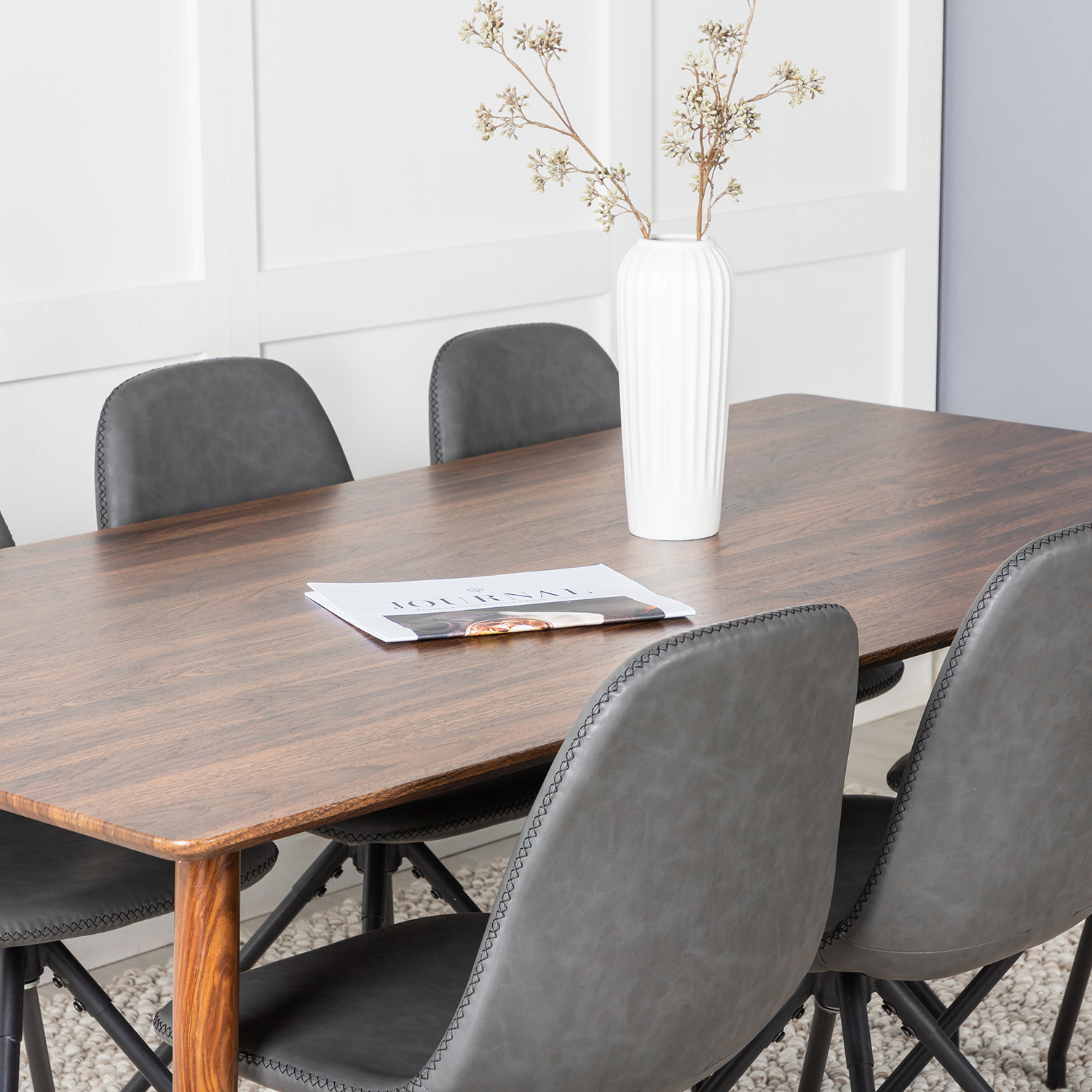 Matgrupp Venture Home Pobbie med 6 Stolar Konstläder