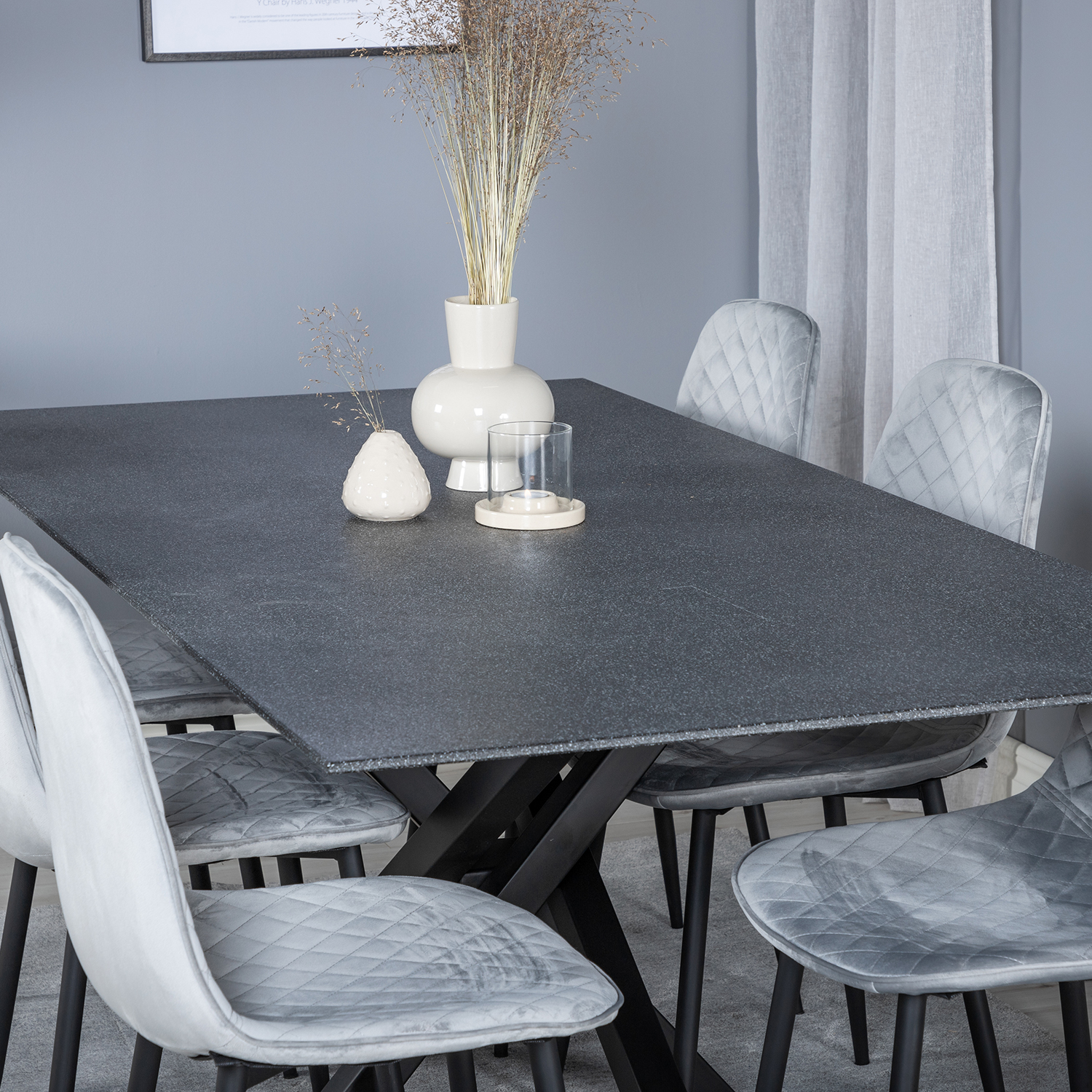 Matgrupp Venture Home Piata med 6 Phoi Stolar Sammet