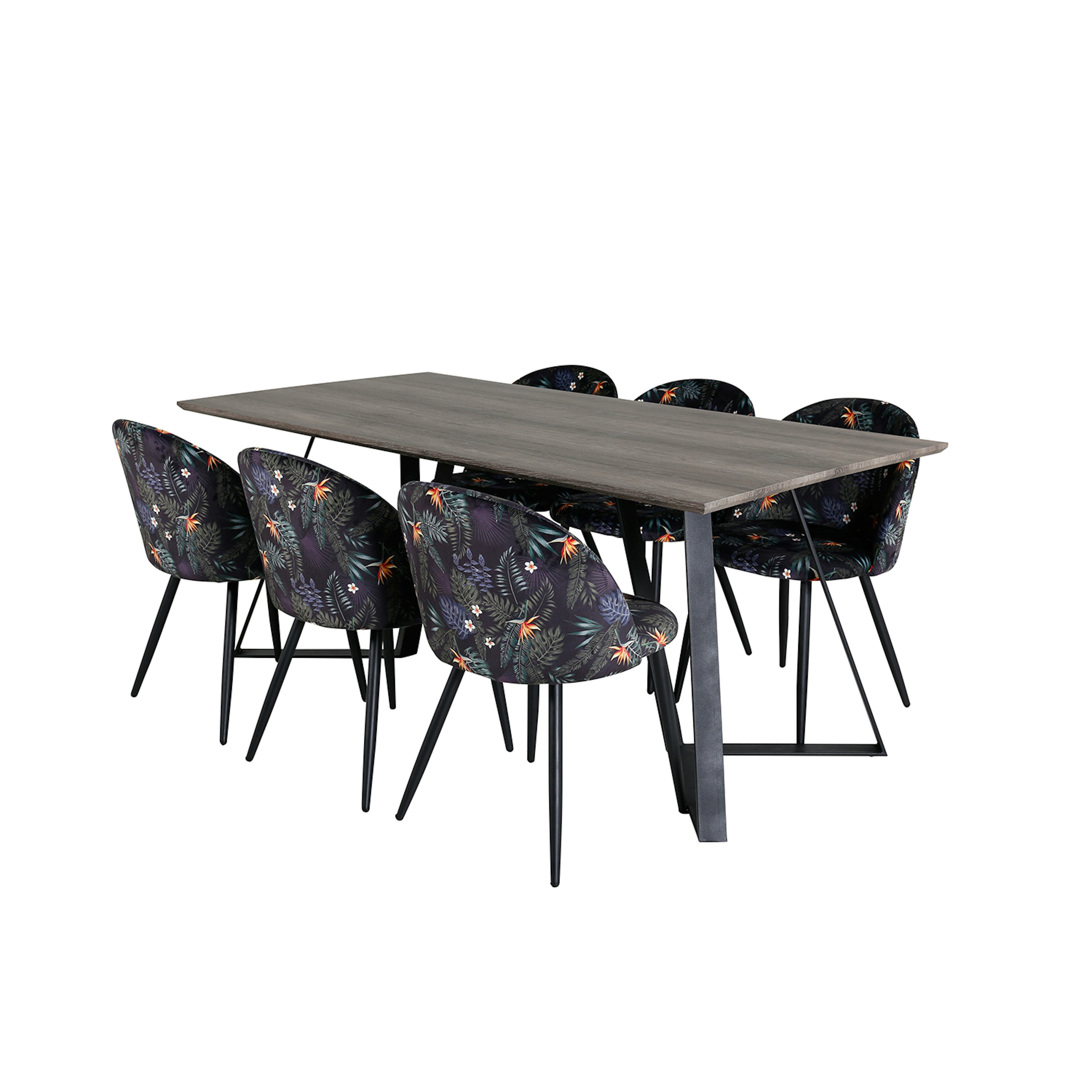 Matgrupp Venture Home Madde med 6 Valentina Stolar Polyestertyg