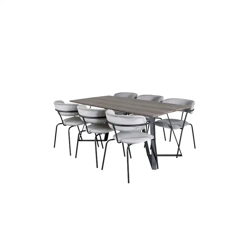 Matgrupp Venture Home Madde med 6 Aris Stolar Sammet