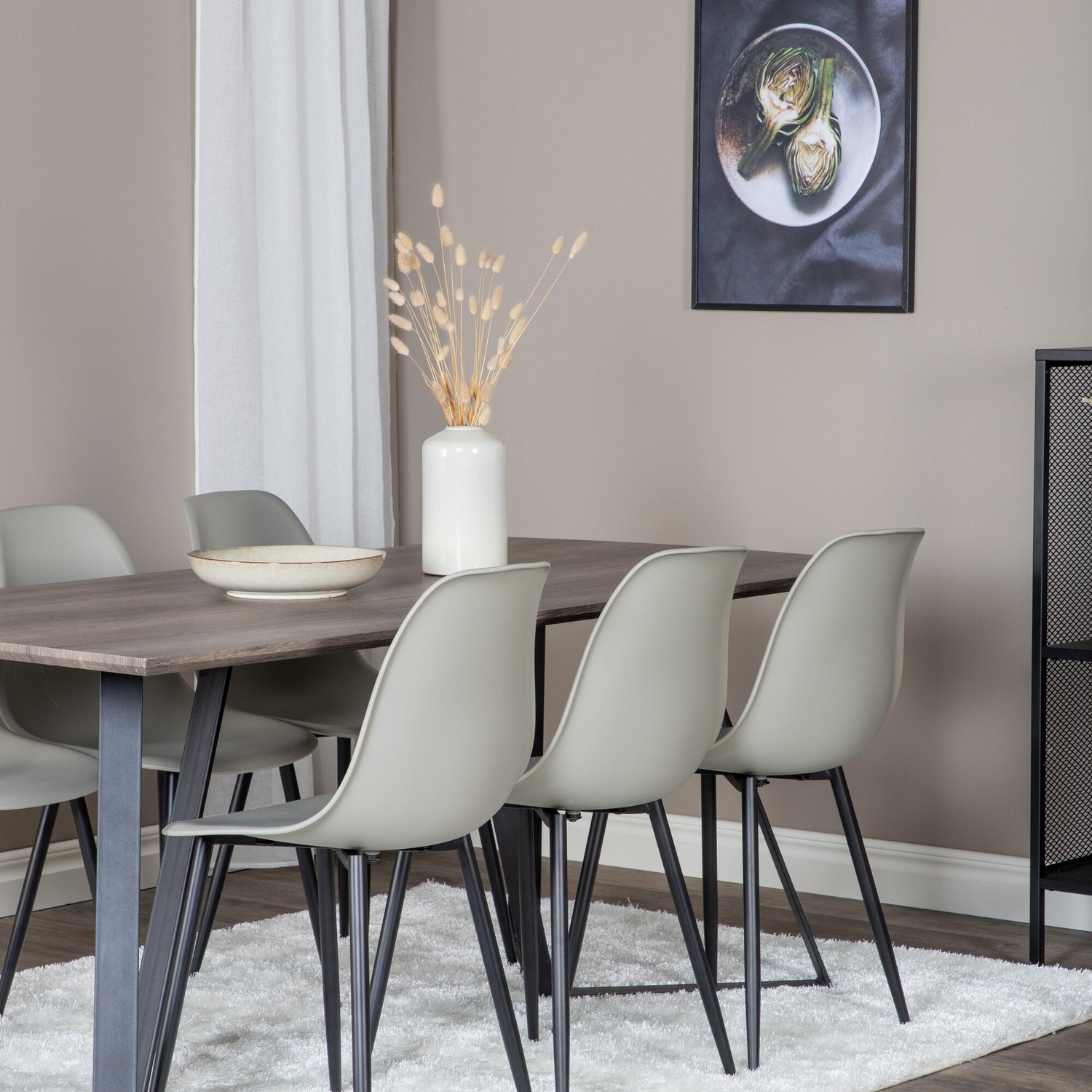 Matgrupp Venture Home Madde med 6 Pop Stolar