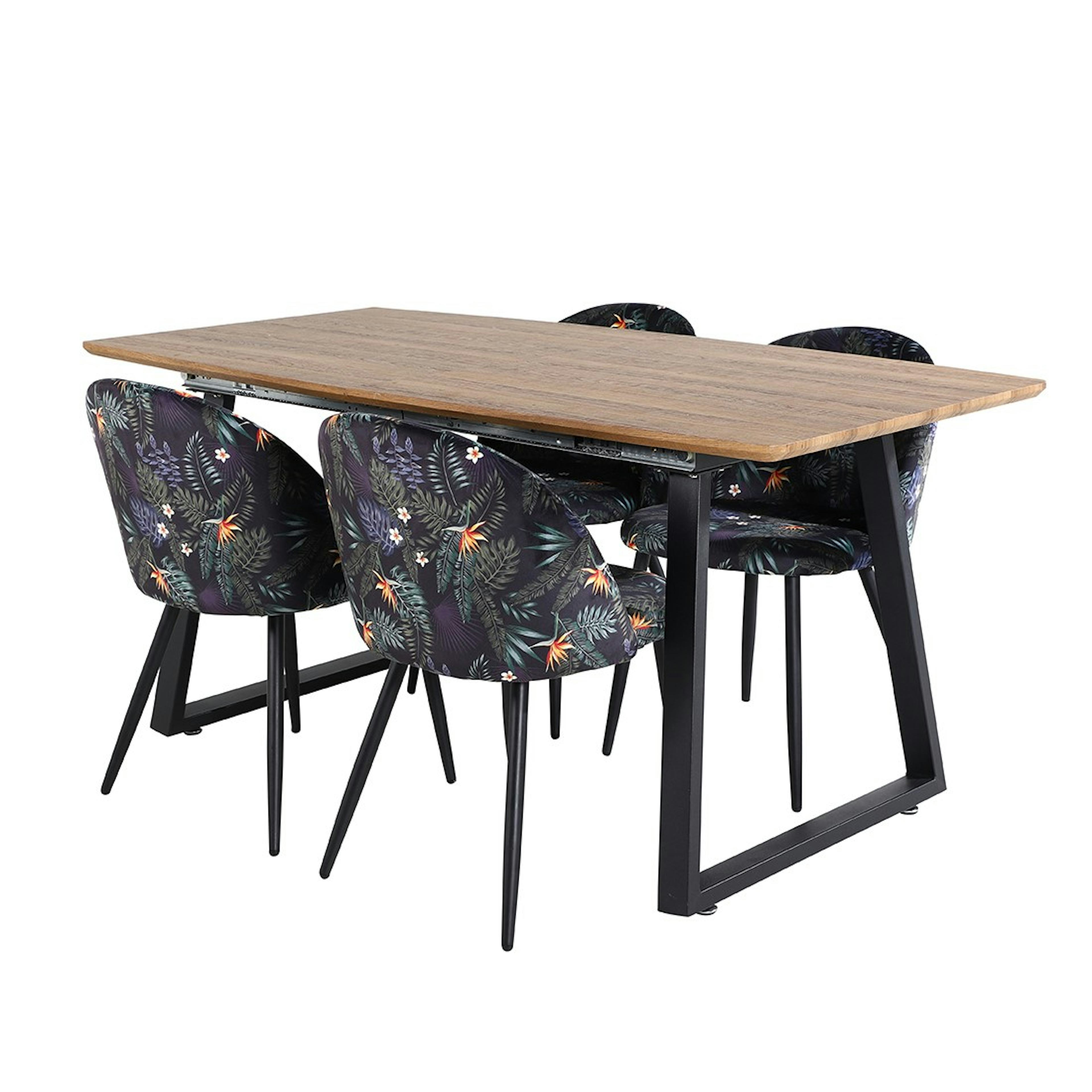 Natur/Svart/Blommönstrad