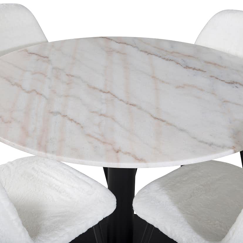 Matgrupp Venture Home Estelle med 4 Pooya Stolar PolyEstelletyg