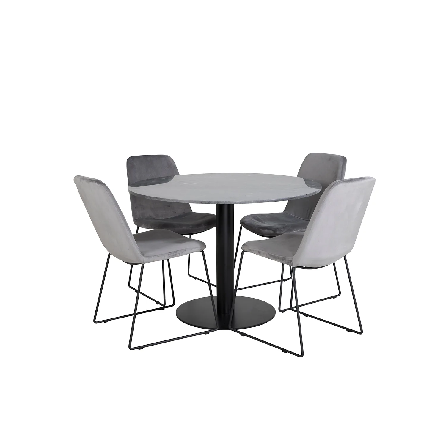 Matgrupp Venture Home Estelle med 4 Muscot Stolar Sammet