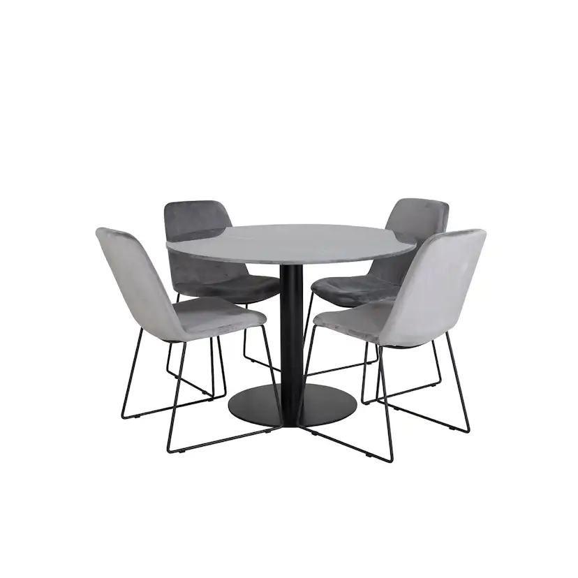 Matgrupp Venture Home Estelle med 4 Muscot Stolar Sammet