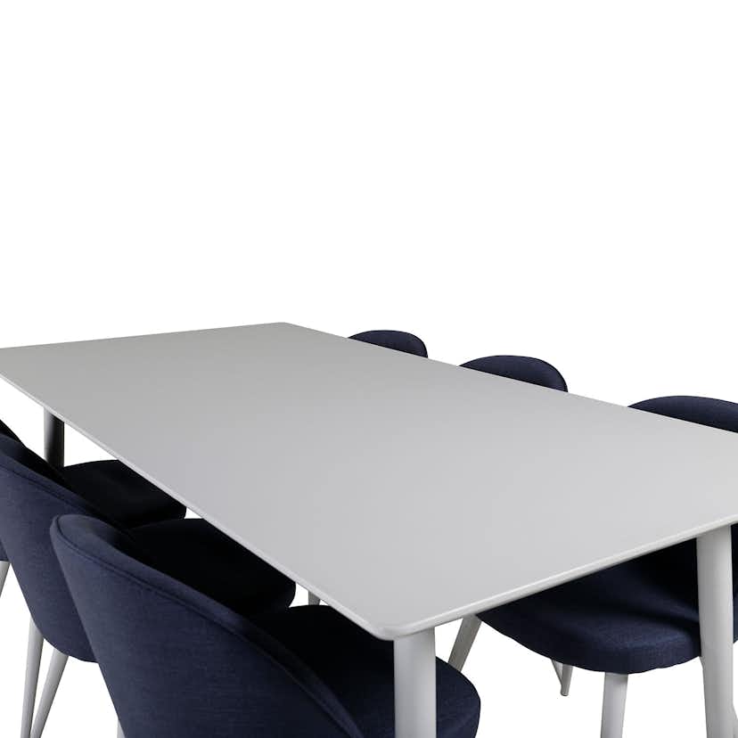 Matgrupp Venture Home Polar med 6 Velvet stolar