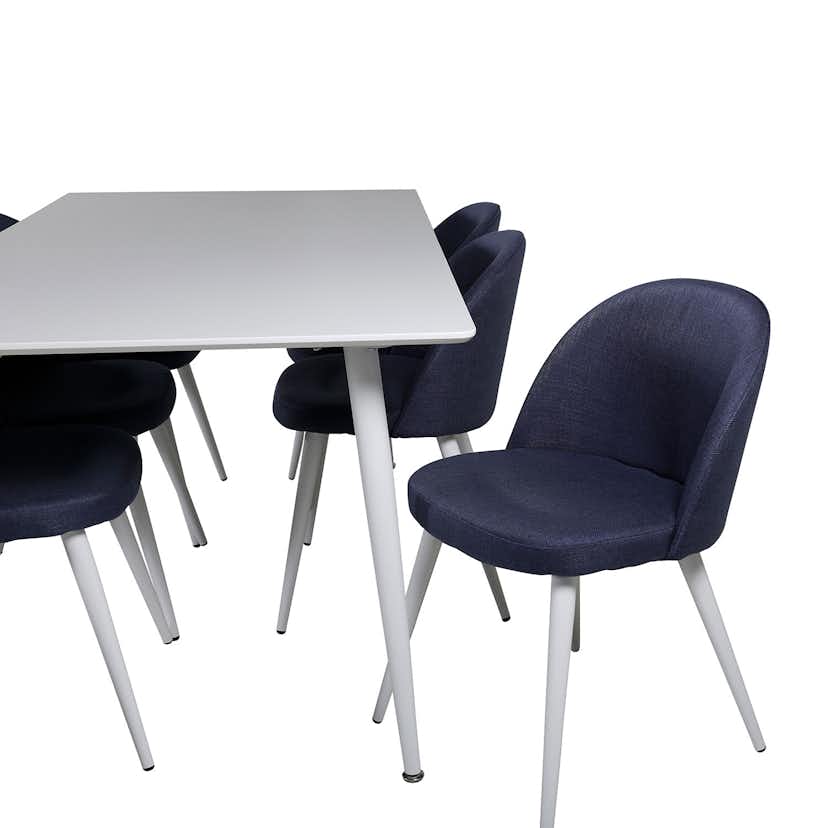 Matgrupp Venture Home Polar med 6 Velvet stolar