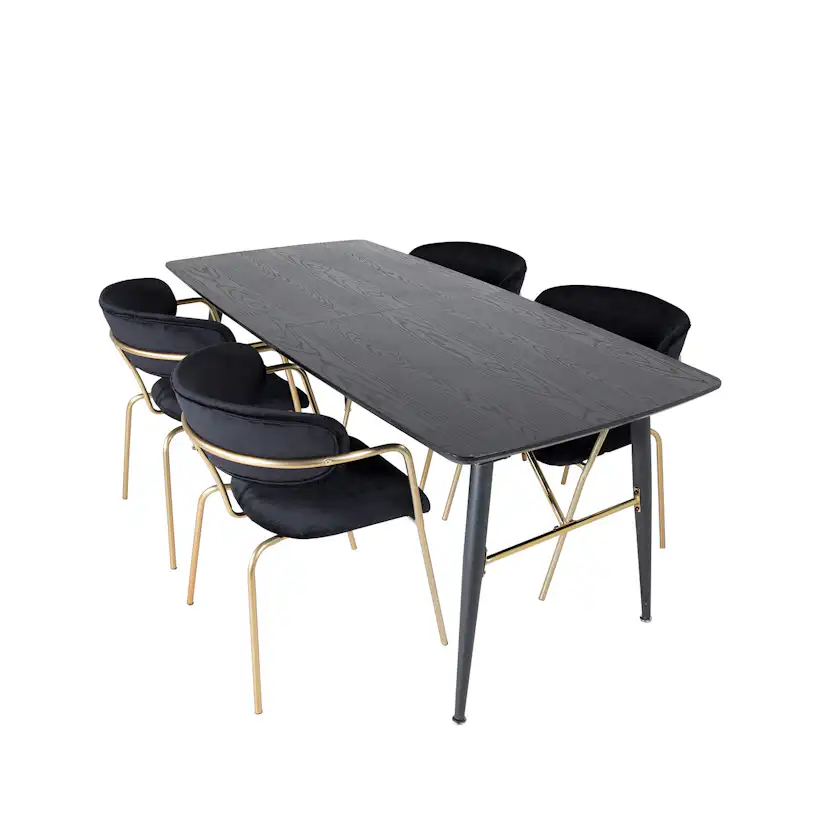 Matgrupp Venture Home Gold med 4 Arrow stolar