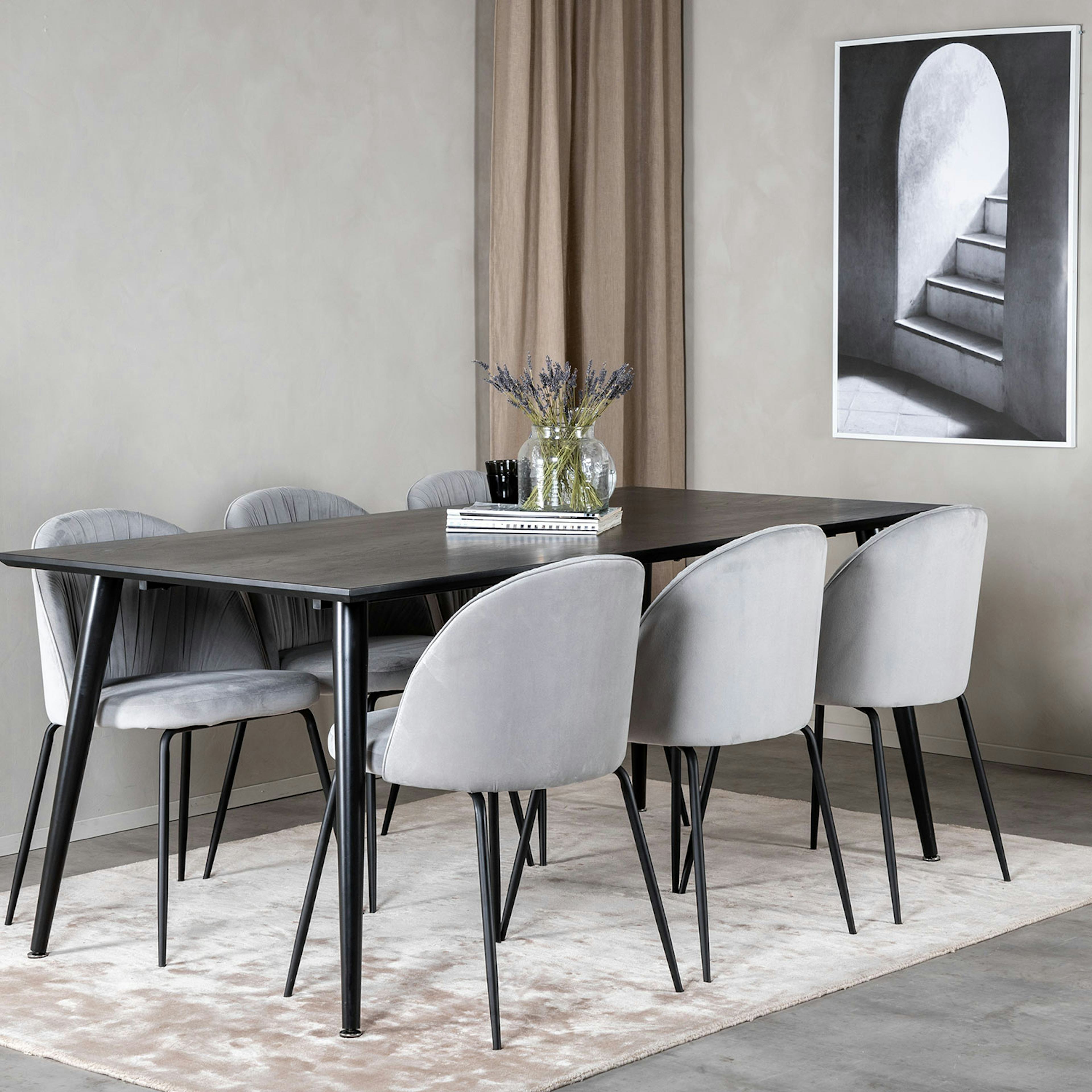 Matgrupp Venture Home Dipp med 6 Wrinkles stolar