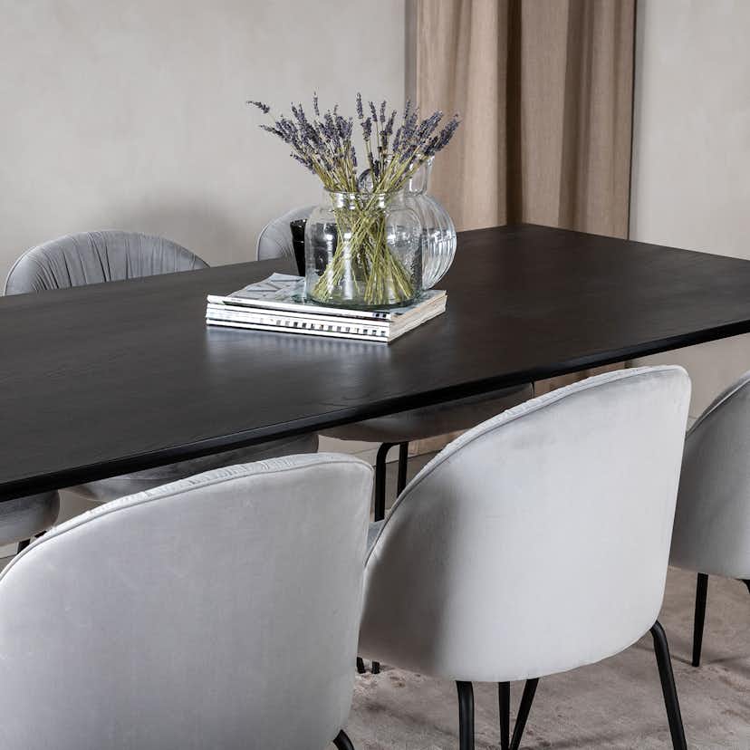 Matgrupp Venture Home Dipp med 6 Wrinkles stolar