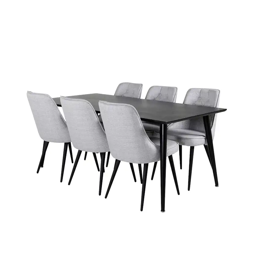 Matgrupp Venture Home Dipp med 6 Velvet Deluxe stolar