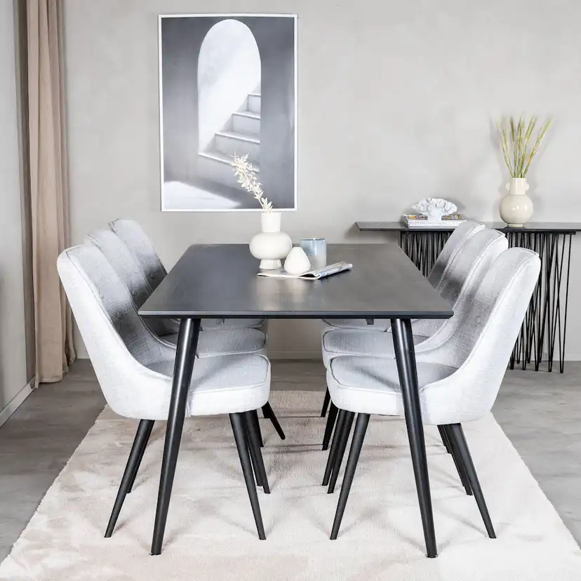 Matgrupp Venture Home Dipp med 6 Velvet Deluxe stolar