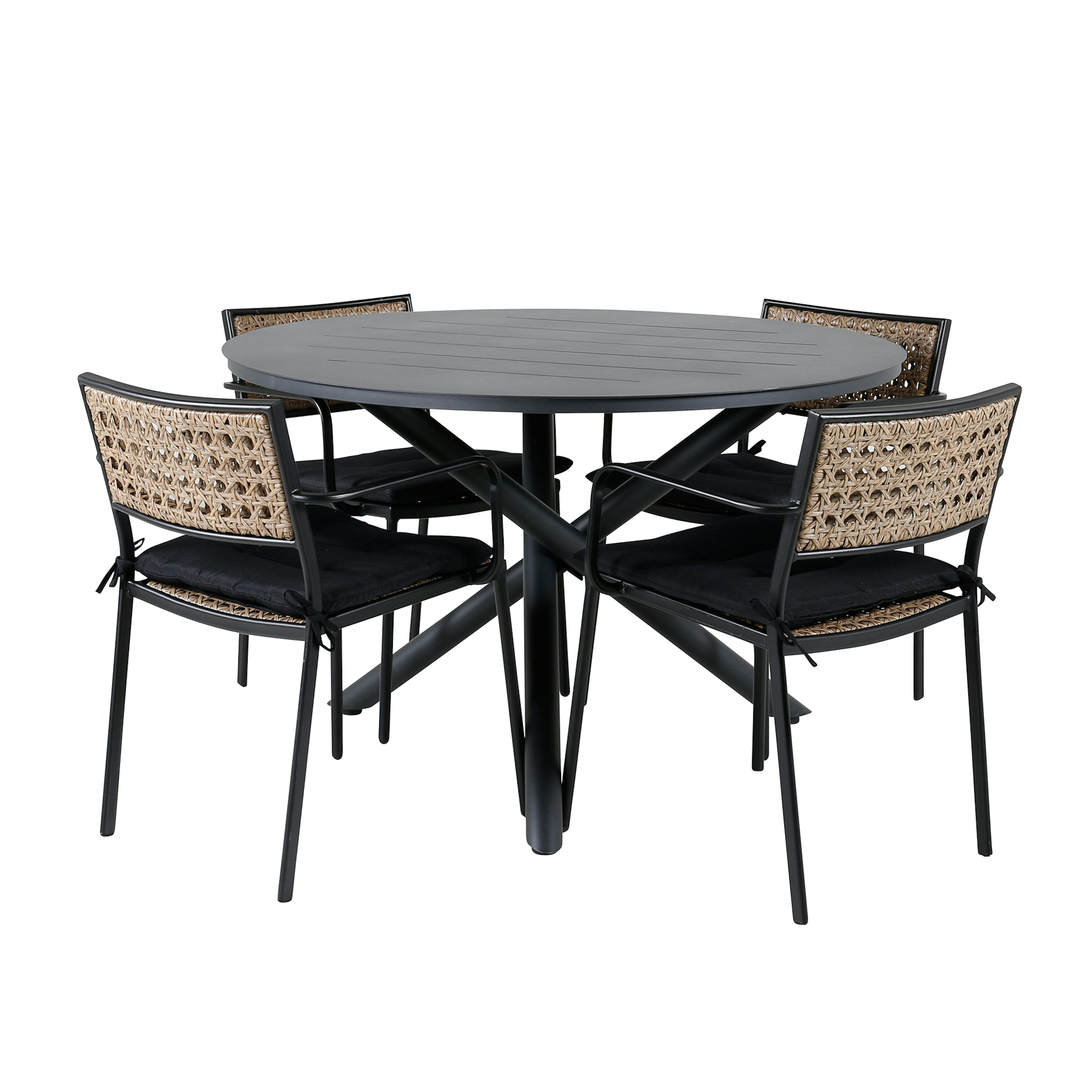 Matgrupp Venture Home Ande med 4 Pug Matstolar