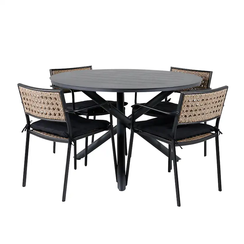 Matgrupp Venture Home Ande med 4 Pug Matstolar