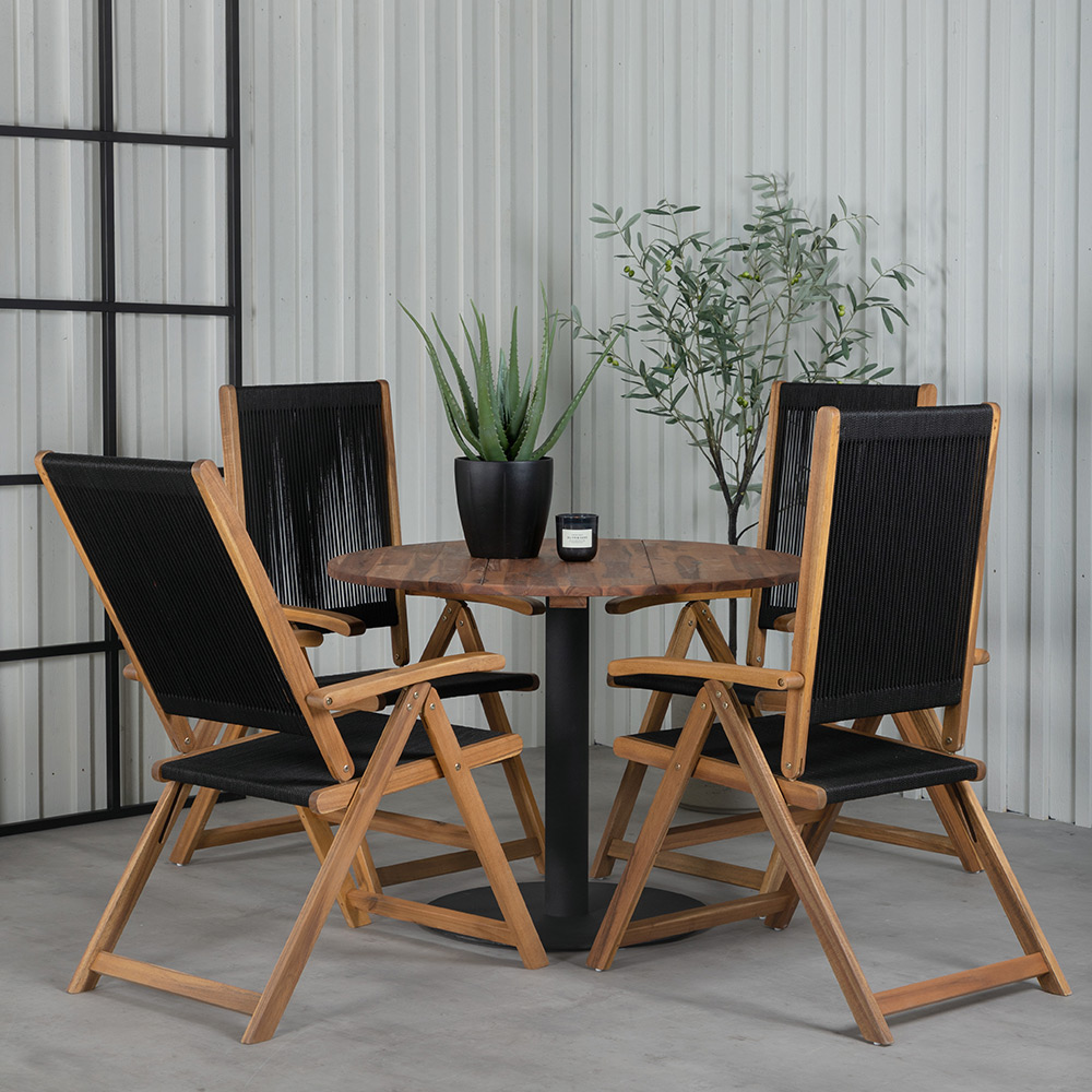 Matgrupp Venture Home Canne med 4 Jimbo Vikbara Matstolar