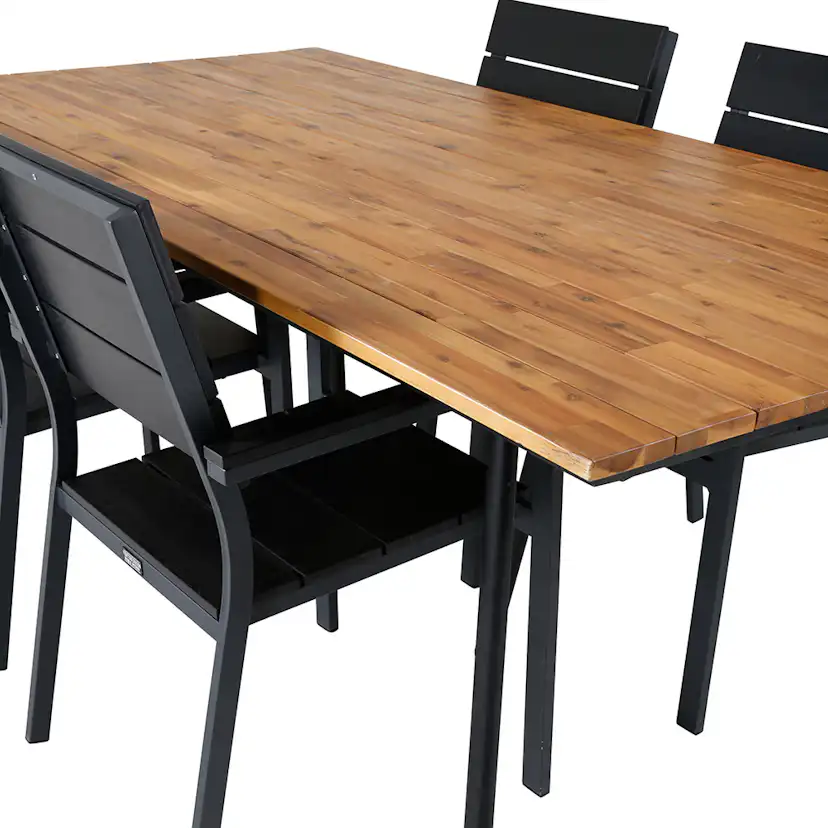 Matgrupp Venture Home Chane med 4 Lede Stapelbara Matstolar