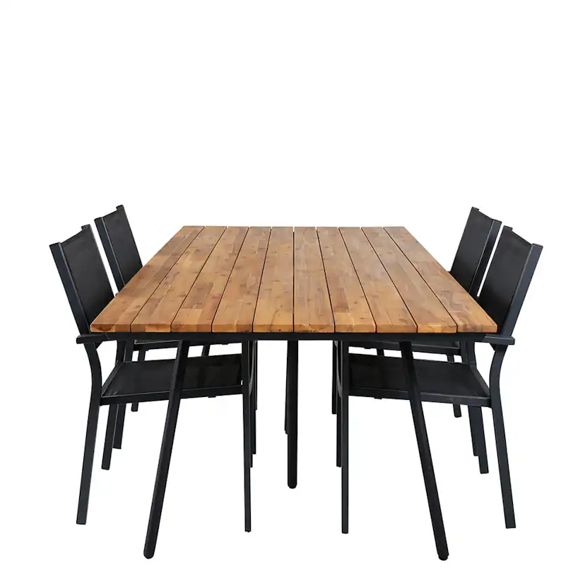 Matgrupp Venture Home Chane med 4 Curz Stapelbara Matstolar