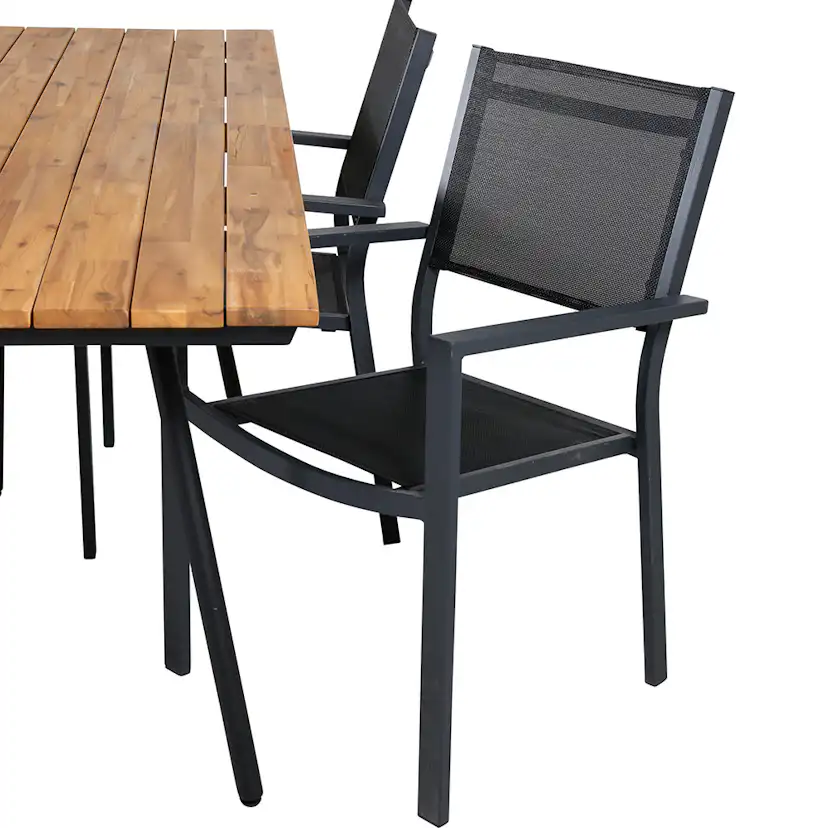 Matgrupp Venture Home Chane med 4 Curz Stapelbara Matstolar