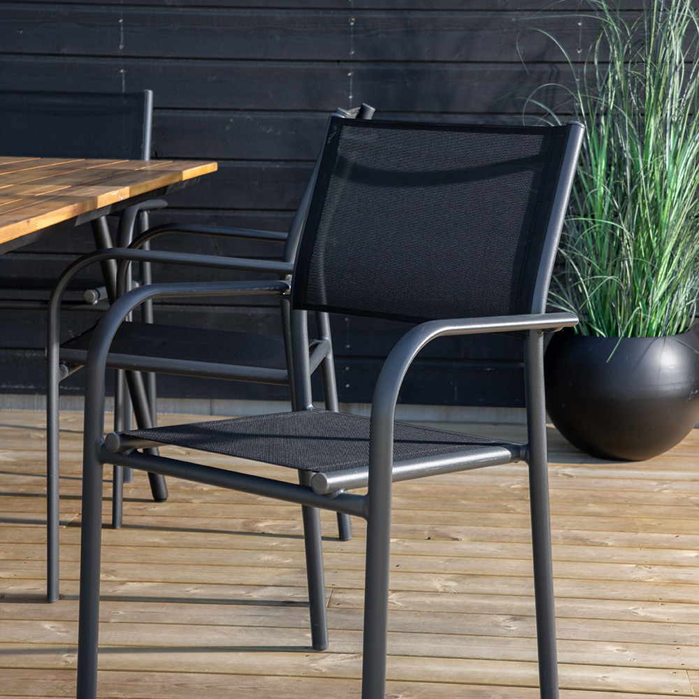 Matgrupp Venture Home Chane med 6 Samba Stapelbara Matstolar