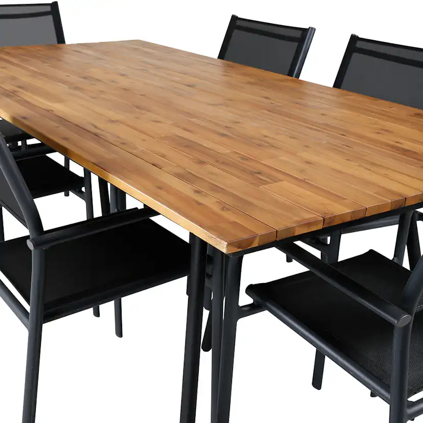 Matgrupp Venture Home Chane med 6 Samba Stapelbara Matstolar