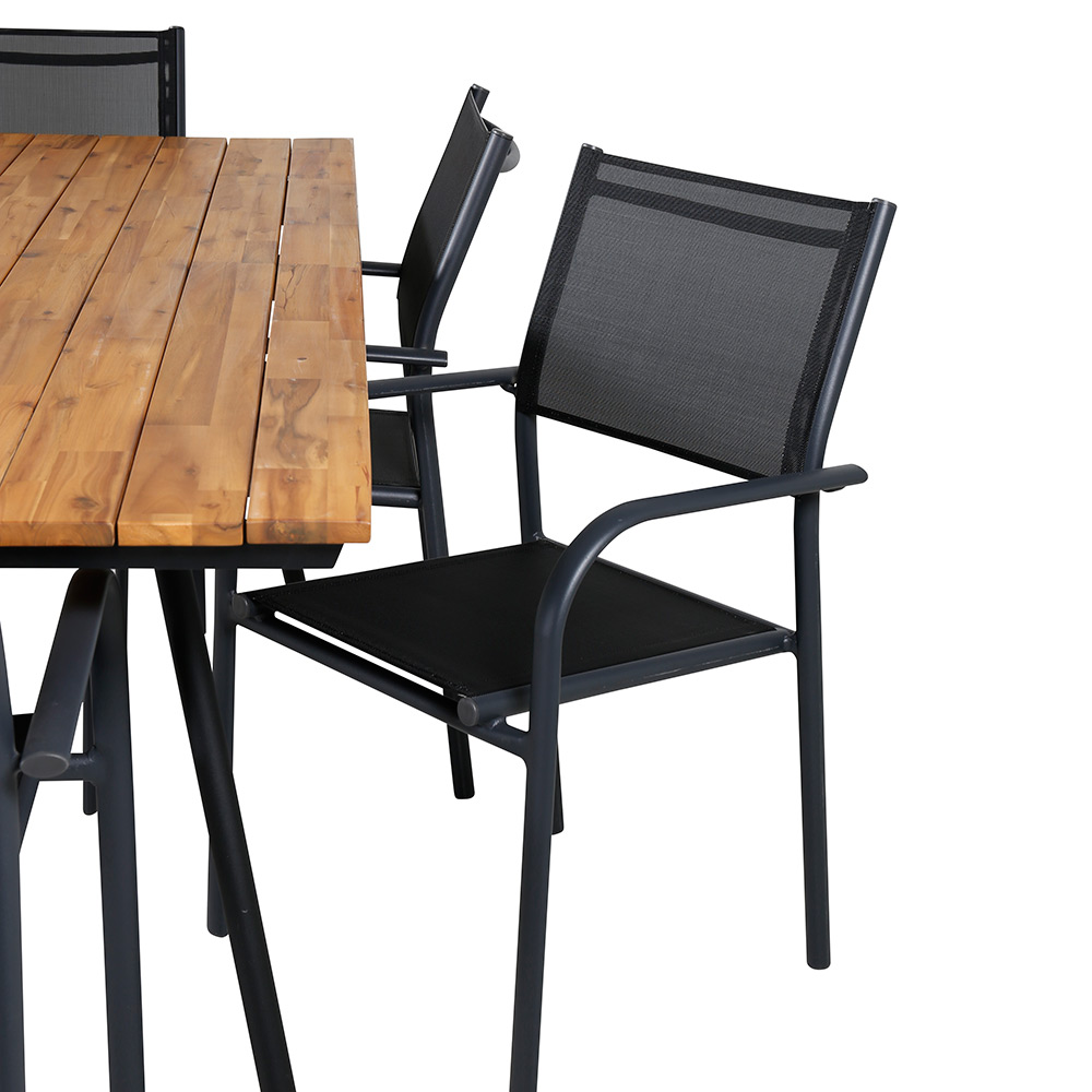 Matgrupp Venture Home Chane med 6 Samba Stapelbara Matstolar