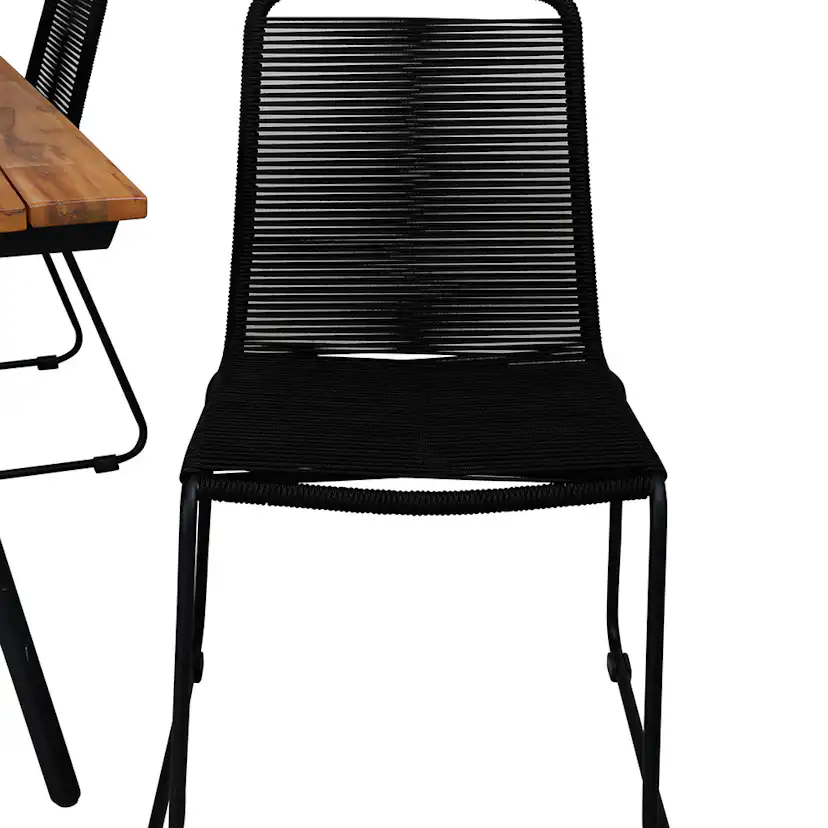 Matgrupp Venture Home Chane med 4 Lumi Stapelbara Matstolar