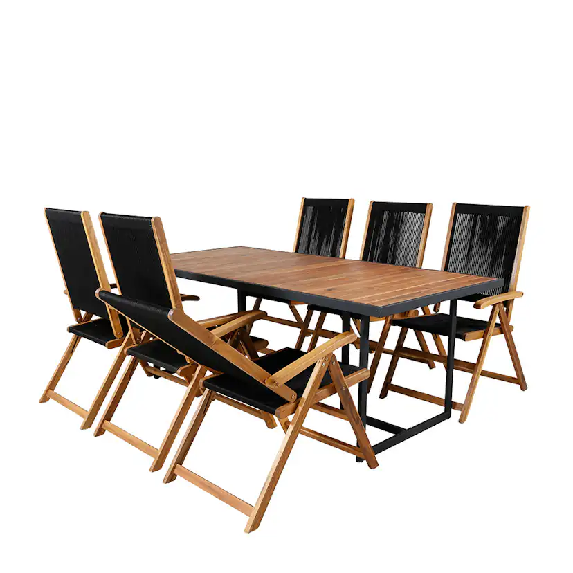 Matgrupp Venture Home King med 6 Lumi Vikbara Matstolar