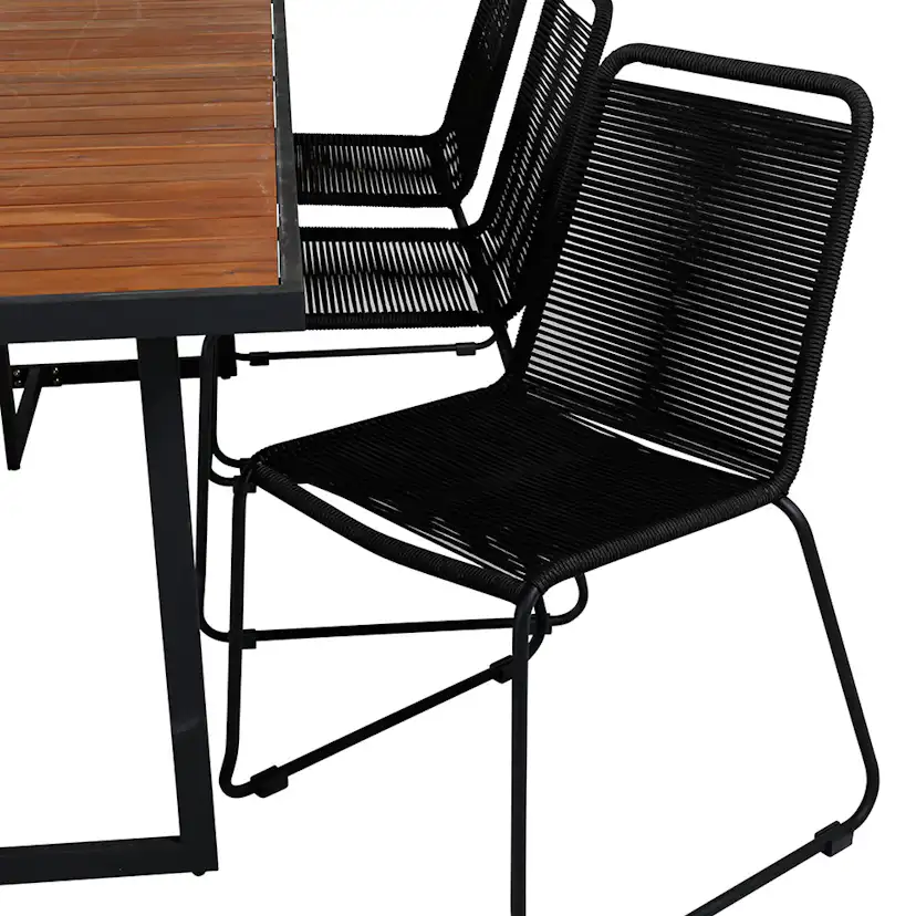 Matgrupp Venture Home King med 6 Lumi Stapelbara Matstolar