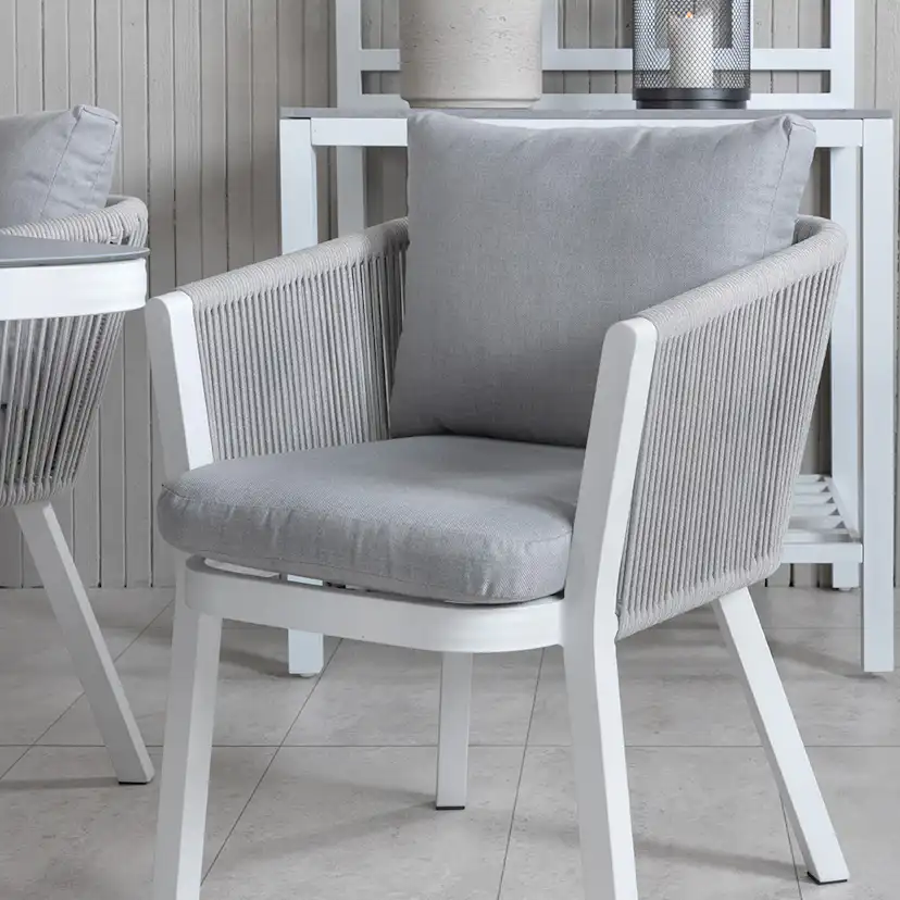 Matgrupp Venture Home Vyn Vit med 4 Vyn Matstolar