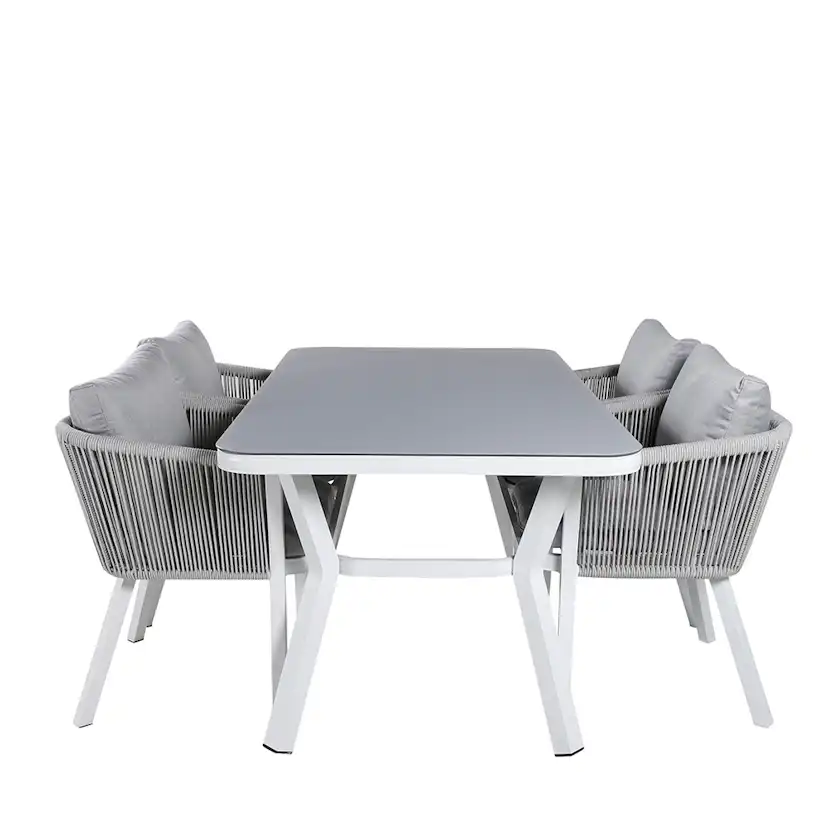 Matgrupp Venture Home Vyn Vit med 4 Vyn Matstolar