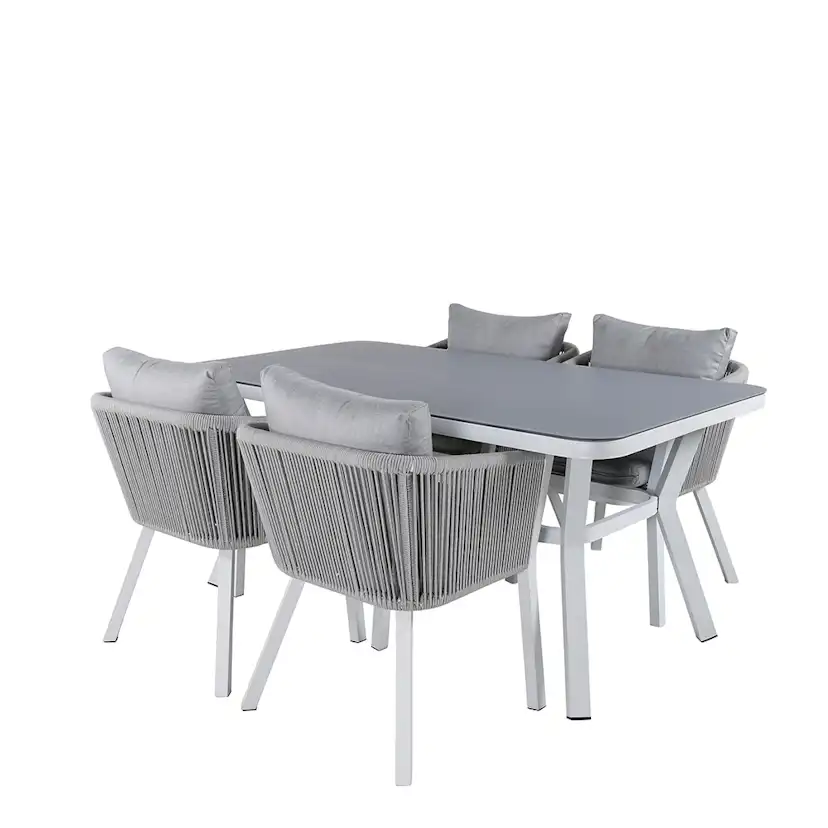 Matgrupp Venture Home Vyn Vit med 4 Vyn Matstolar