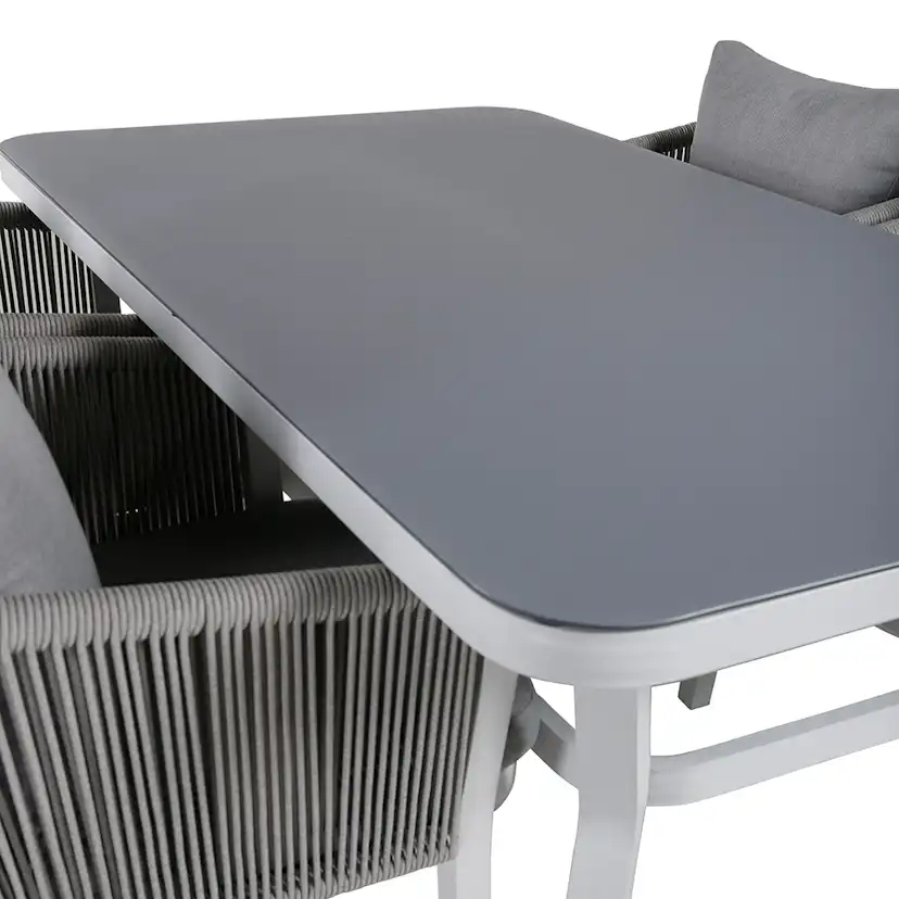 Matgrupp Venture Home Vyn Vit med 4 Vyn Matstolar