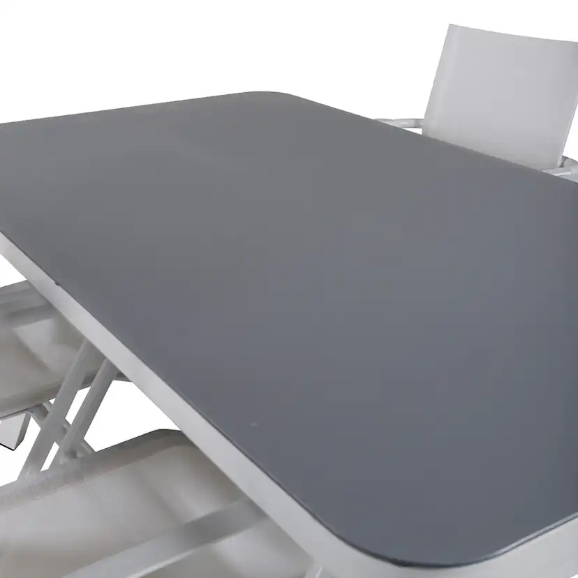 Matgrupp Utomhus Venture Home Vyn Vit med 4 Anve Trädgårdsstolar