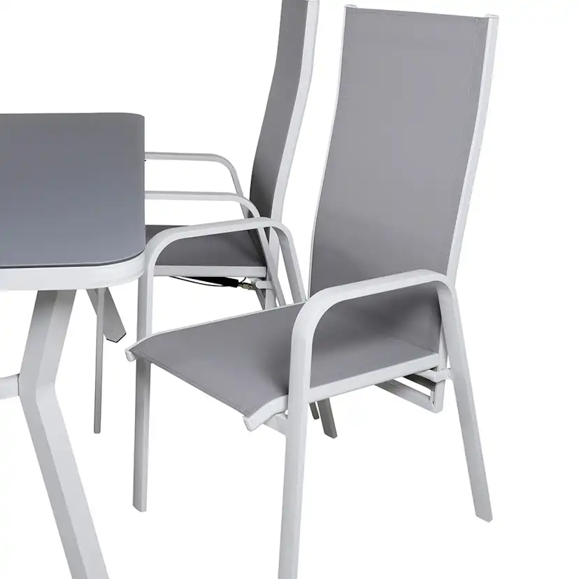 Matgrupp Utomhus Venture Home Vyn Vit med 4 Curz Trädgårdsstolar