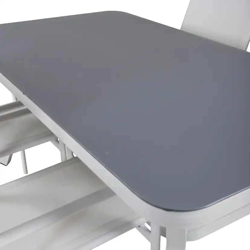 Matgrupp Venture Home Vyn Vit med 4 Samba Stapelbara Matstolar