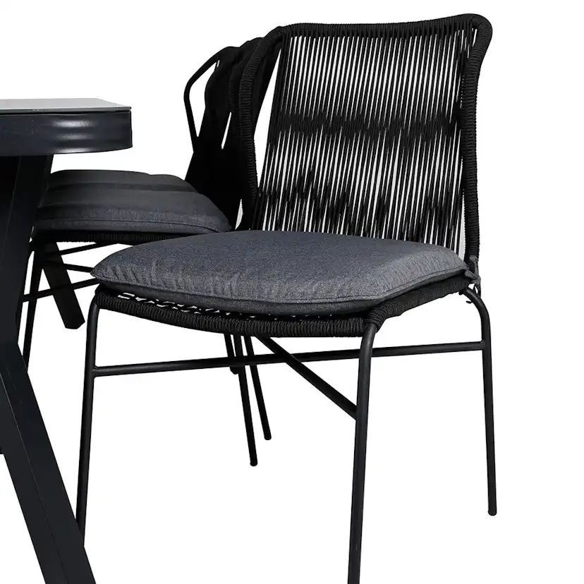 Matgrupp Utomhus Venture Home Vyn med 6 Julle Stapelbara Trädgårdsstolar