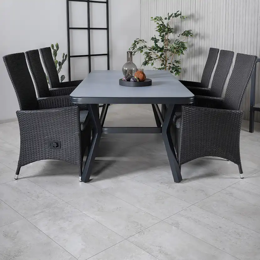 Matgrupp Utomhus Venture Home Vyn med 6 Pam Trädgårdsstolar