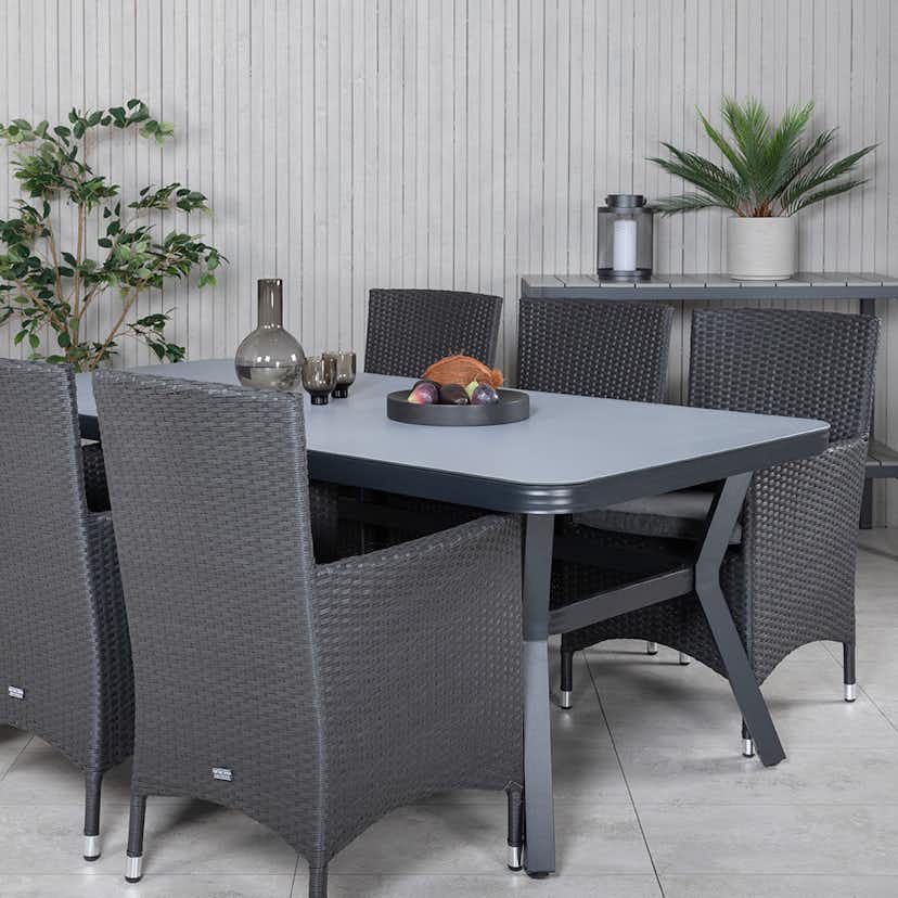 Matgrupp Utomhus Venture Home Vyn med 6 Mani Trädgårdsstolar