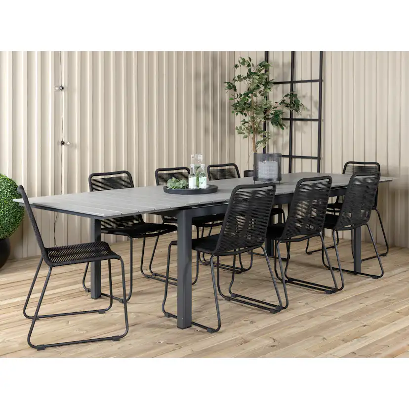 Matgrupp Venture Home Lova 224 med 8 Leon Stapelbara Matstolar