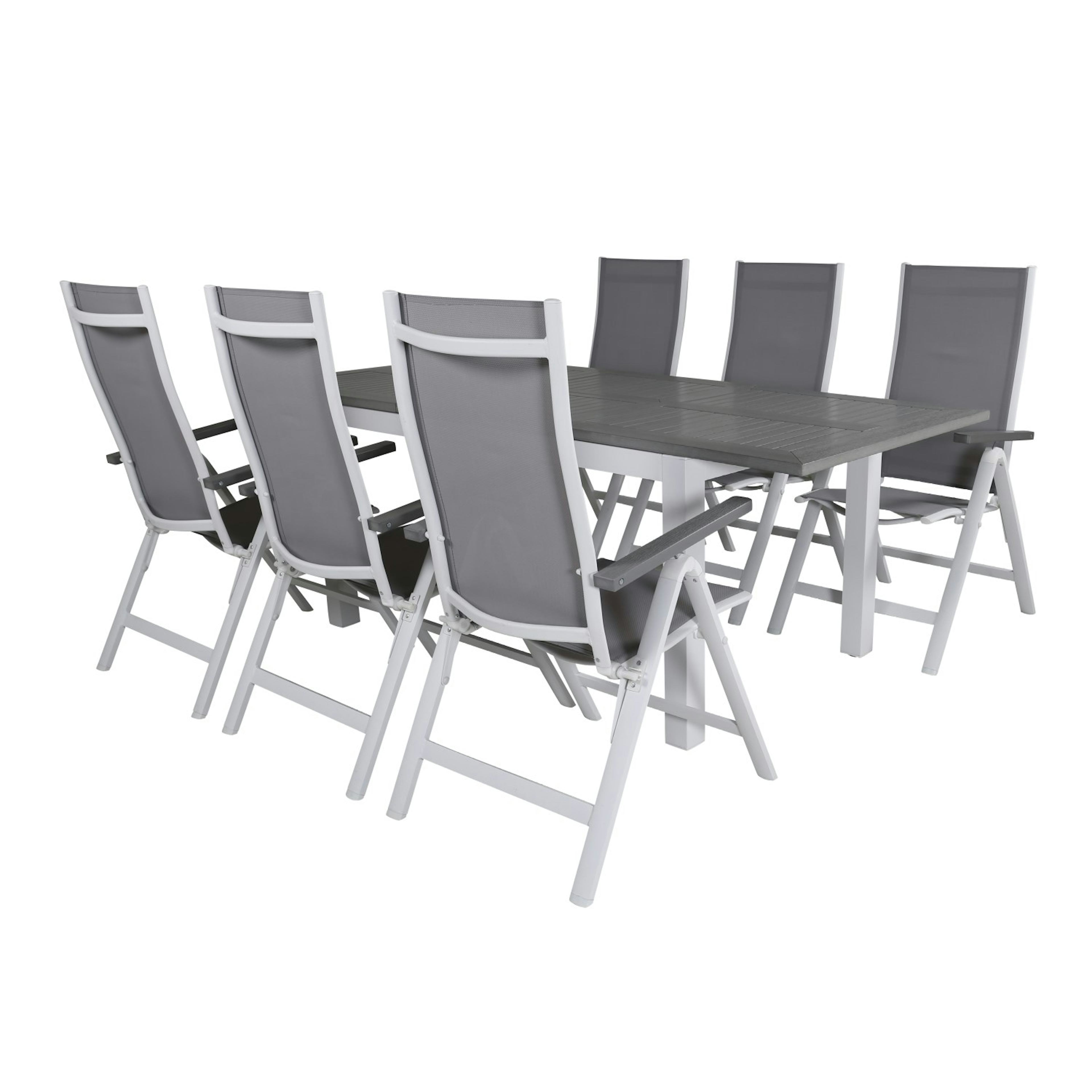 Matgrupp Venture Home Aleyna 152 Vit med 6 Aleyna Positionsstolar