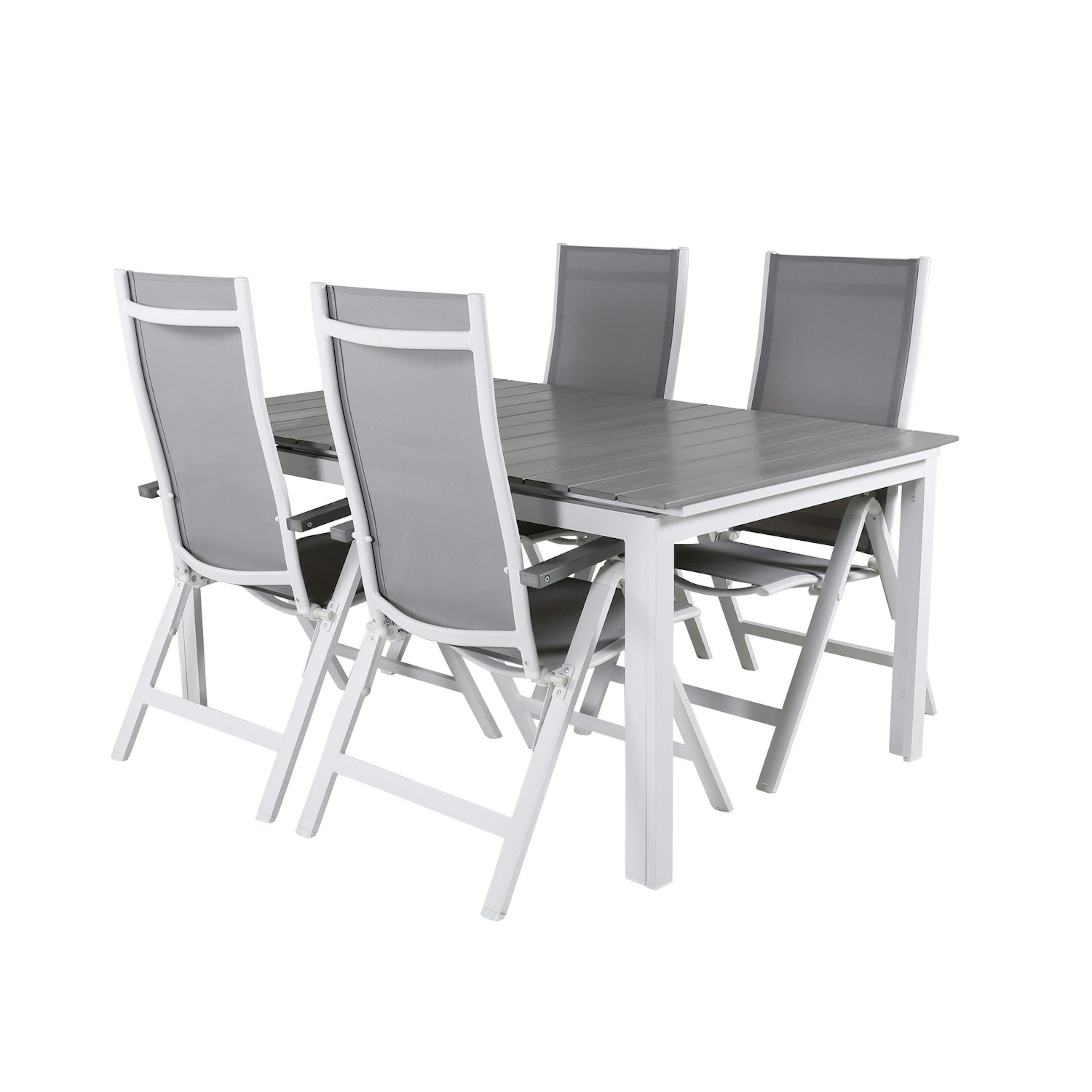 Matgrupp Venture Home Lova 160 Vit med 4 Aleyna Positionsstolar